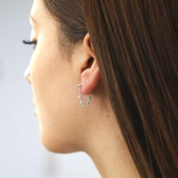 ML846E Sterling Silver Hanging Lantern Azurite Studs Model 2