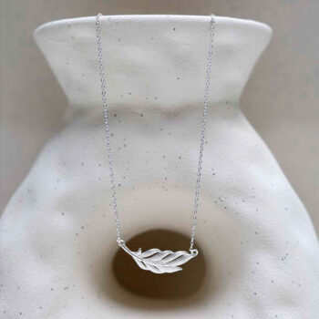 ML848 Sterling Silver Fern Feather Necklace 1