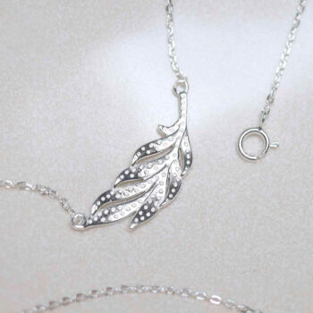 ML848 Sterling Silver Fern Feather Necklace 3