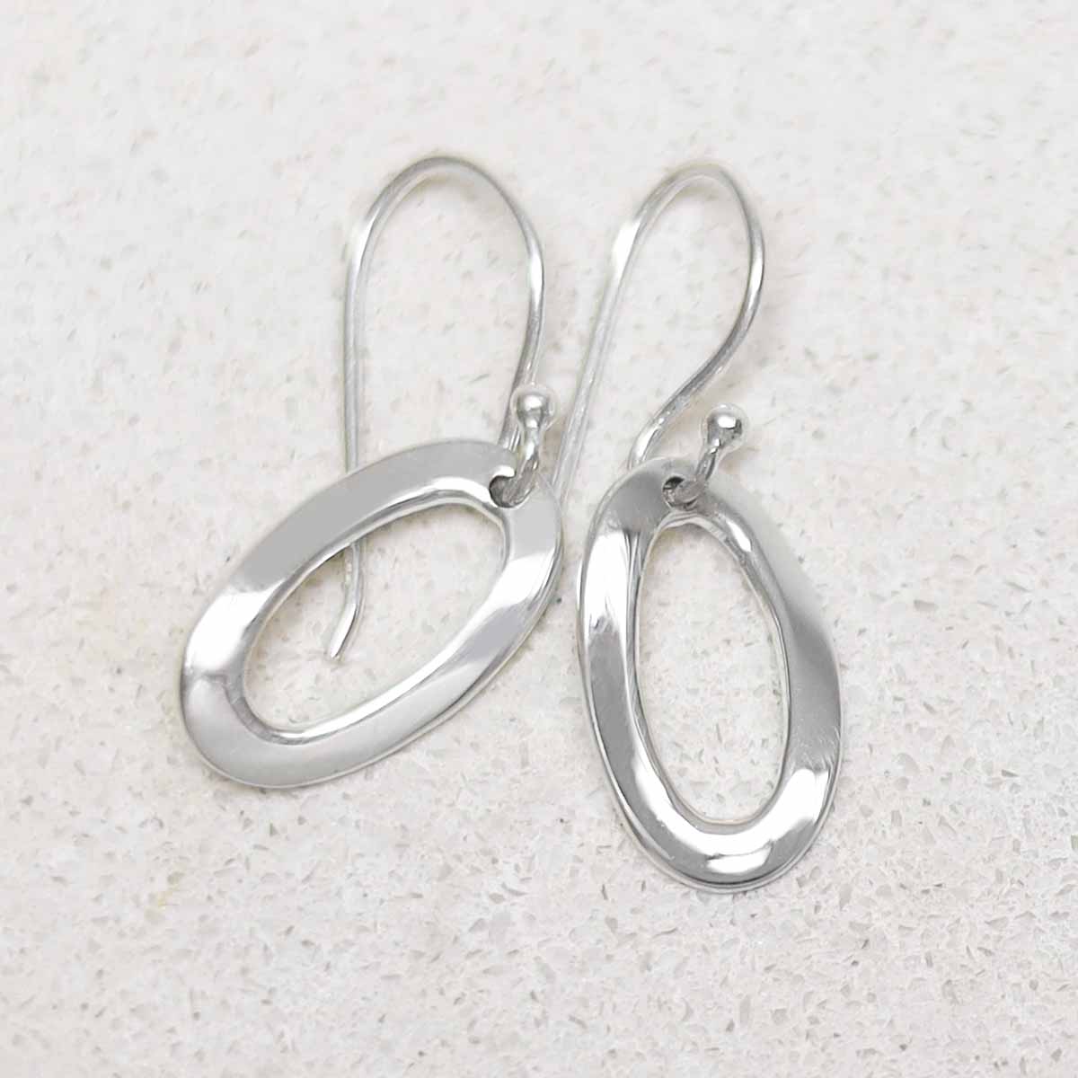 Oval Ripple Sterling Silver Small Oval Ripple Earrings | Affordable Jewellery ...
