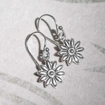 ML993 Sterling Silver Dahlia Dangly Earrings 1