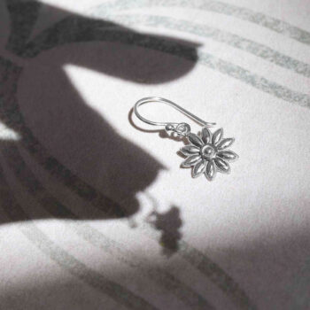 ML993 Sterling Silver Dahlia Dangly Earrings 2