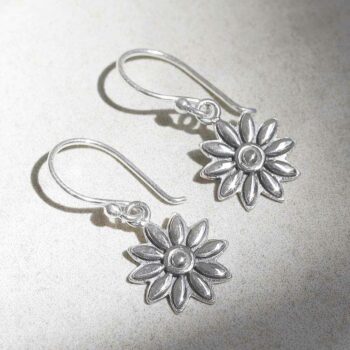 ML993 Sterling Silver Dahlia Dangly Earrings 3