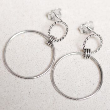 MB187 Sterling Silver Double Wreath Drop Earrings 1