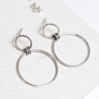 MB187 Sterling Silver Double Wreath Drop Earrings 2