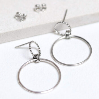 MB187 Sterling Silver Double Wreath Drop Earrings 3