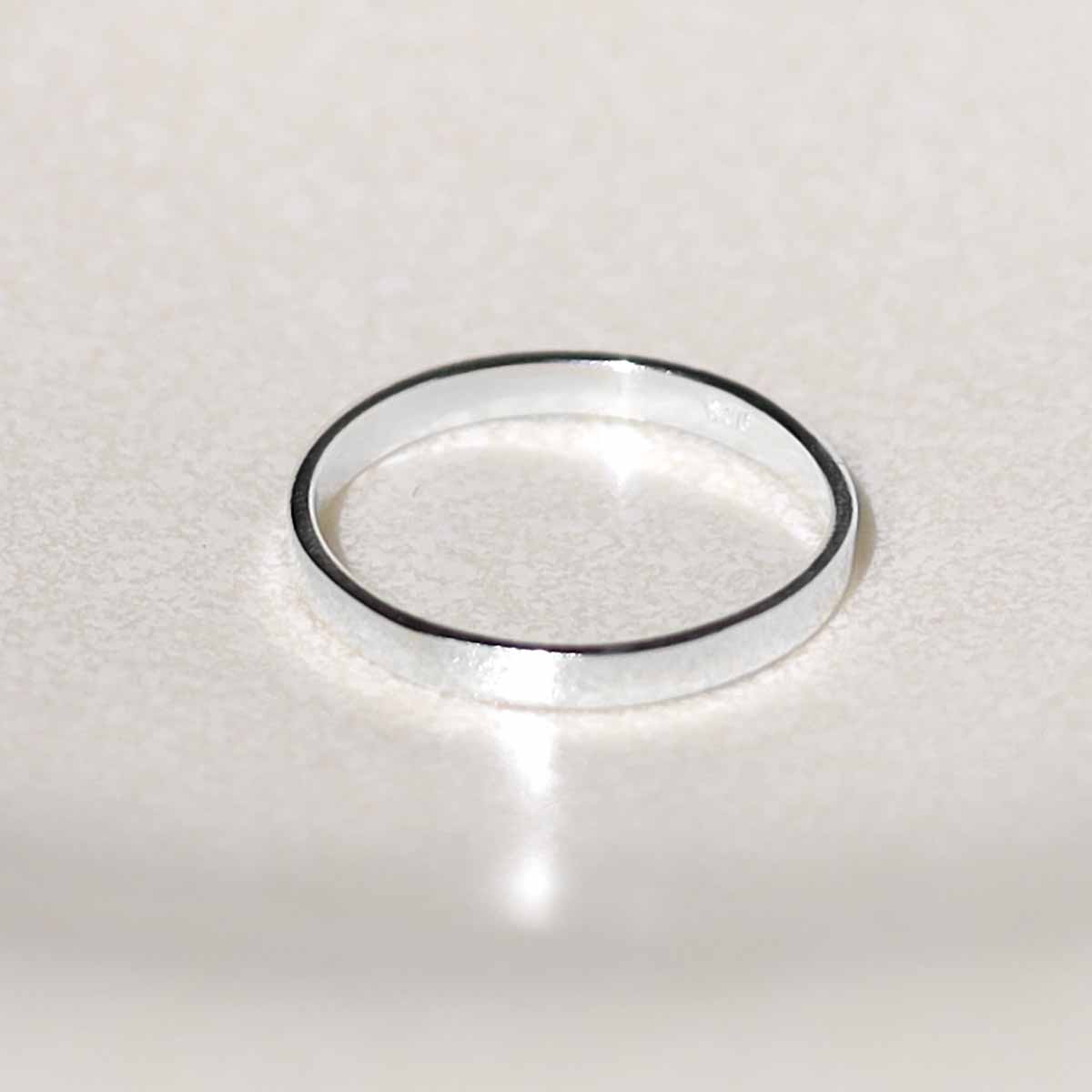 Sterling Silver Flat Midi Ring | Martha Jackson