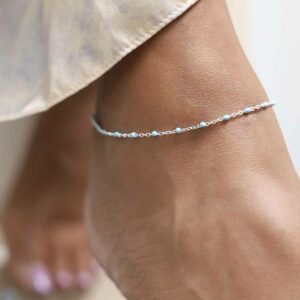 MV1344A Sterling Silver Turquoise Anklet Model