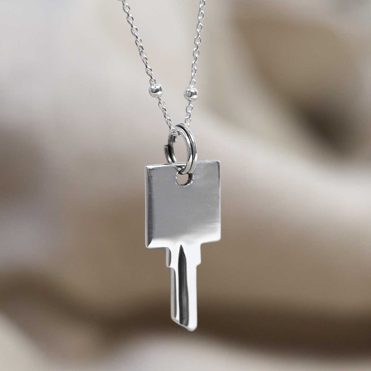 Sterling Silver Key Necklace (Small) | Affordable silver - Martha