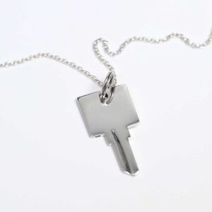 MZA057 Sterling Silver Polished Origami Crane Necklace large 3