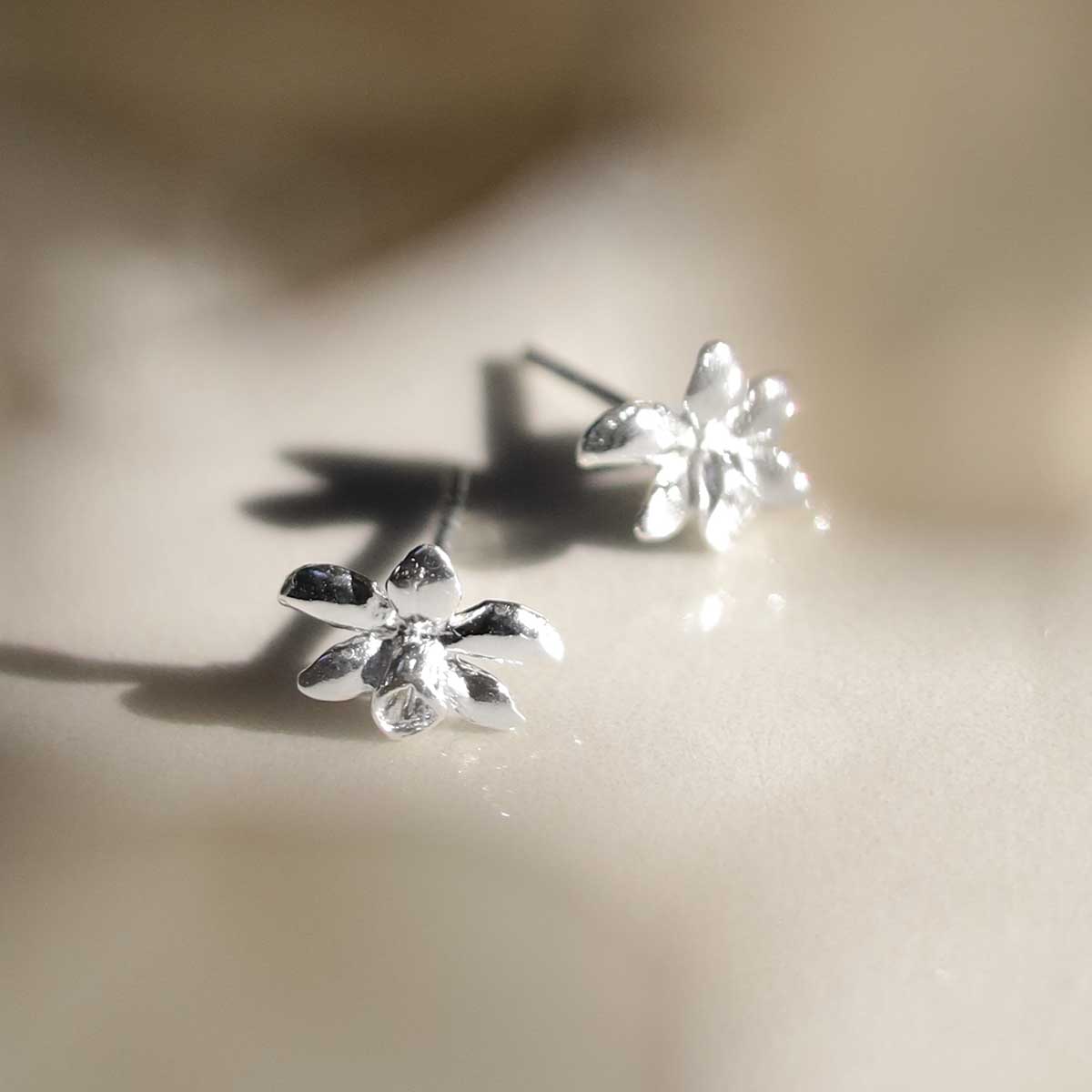 Sterling Silver Daffodil Studs