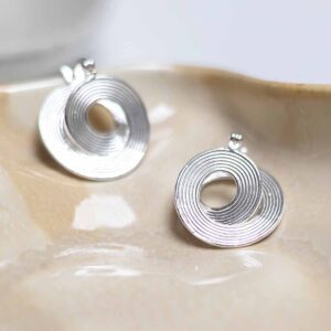 Sterling Silver Twisted Vinyl Hoops in jewellery dish
