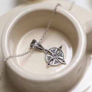 Sterling Silver Small Witches Necklace on belcher chain