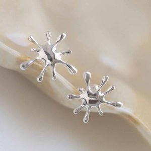 Sterling Silver Splat Studs on jewellery dish