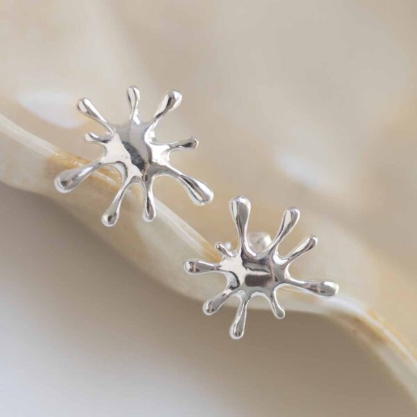 Sterling Silver Splat Studs on jewellery dish