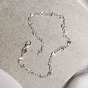 Sterling Silver Shimmer Bracelet on stone