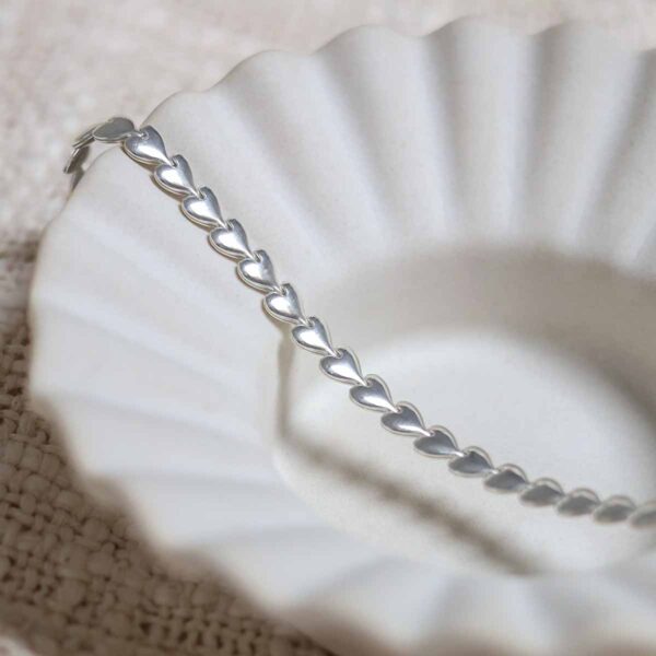 Sterling Silver Love Chain Bracelet detail