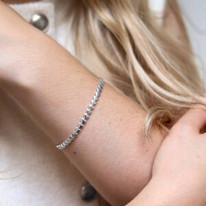 Sterling Silver Love Chain Bracelet on Model