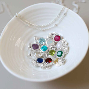 Sterling Silver Birthstone necklace group charms
