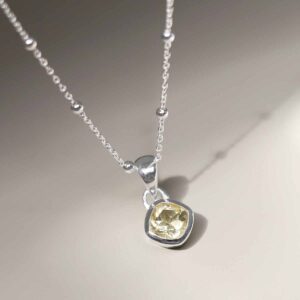 Sterling Silver Citrine Birthstone Necklace (November) on satellite