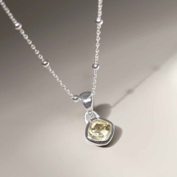Sterling Silver Citrine Birthstone Necklace (November) on satellite