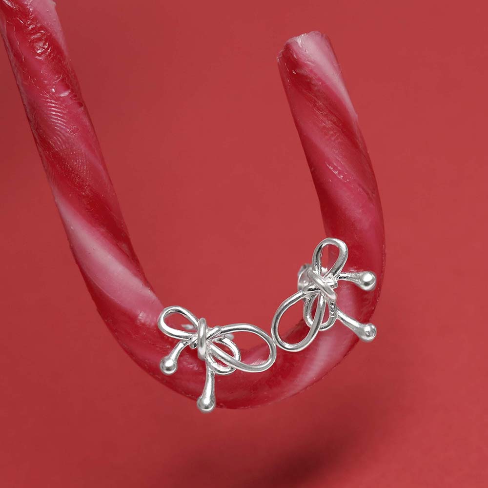 Bow studs on candy cane