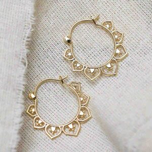 Gold Plated Brass Marrakesh Hoops on canvas