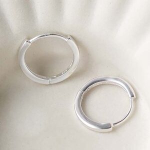 Sterling Silver Flat Huggies in trinket dish