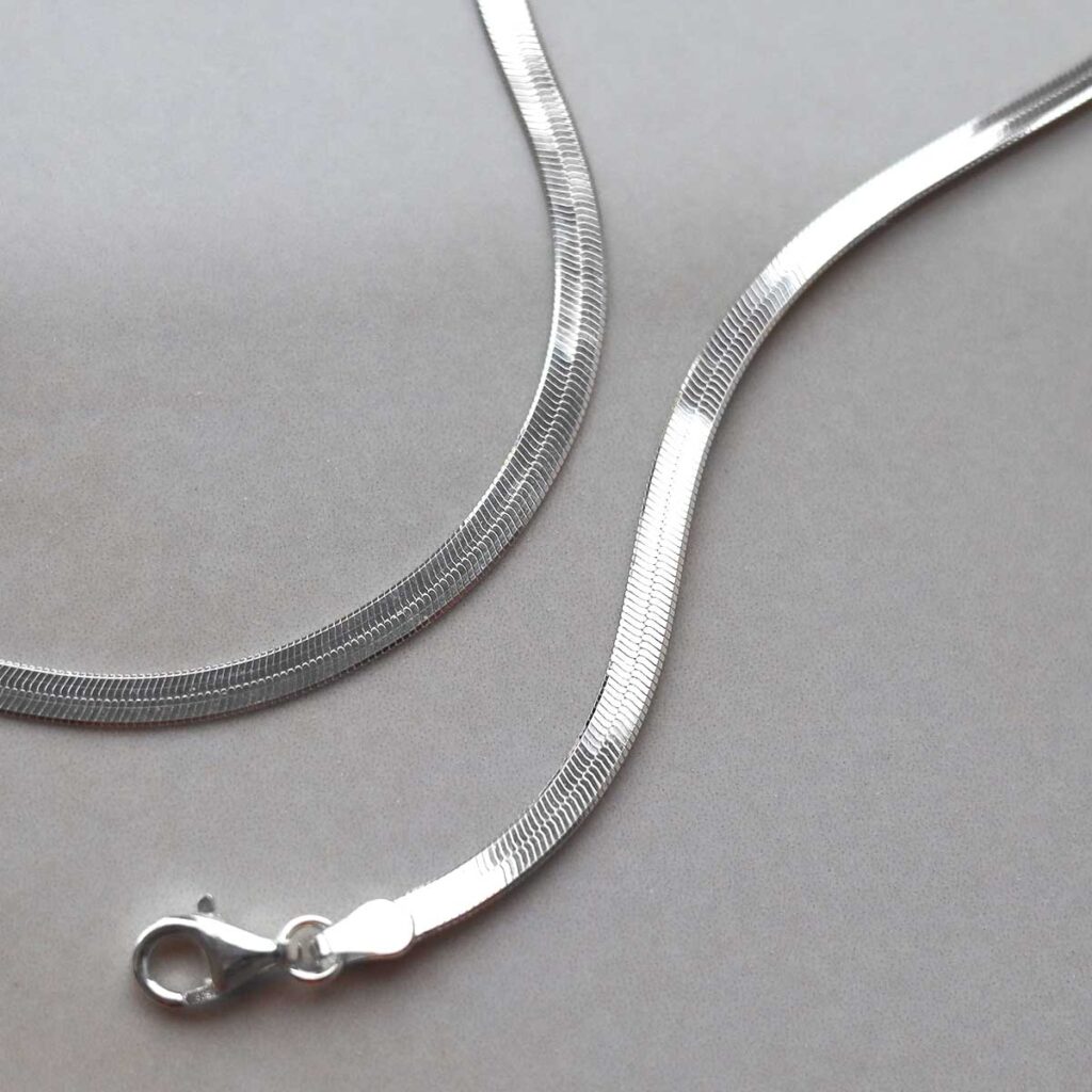 Sterling Silver Herringbone Necklace
